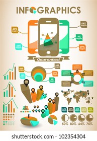Retro color  vector set of infographic elements for your documents and reports