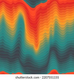 Retro color wave seamless texture