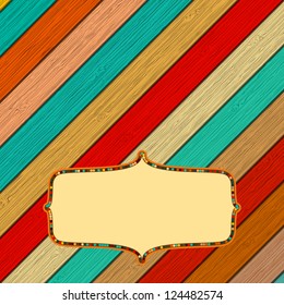 Retro color wooden frame with frame concept. + EPS8 vector file
