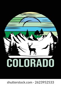 Retro Colorado CO Mountains Wildlife Bighorn