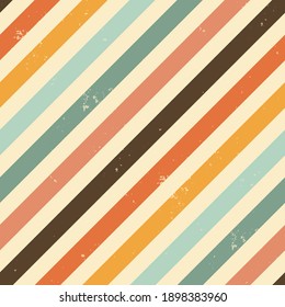 Retro colored diagonal stripes with texture repeat