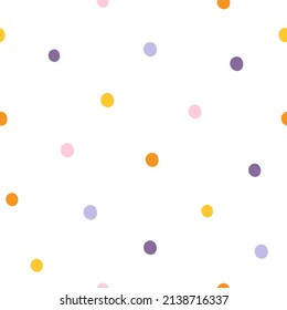 Retro colored dots abstract seamless repeat vector pattern