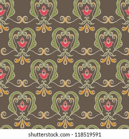 retro colored floral pattern