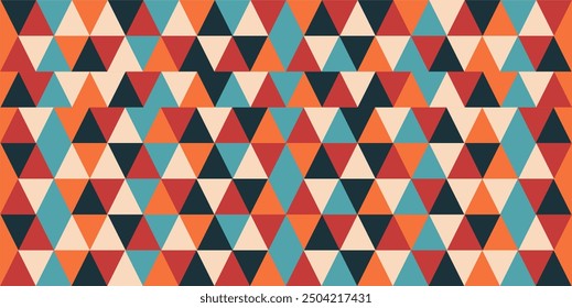Retro colored geometric background, geometric pattern texture, random triangle shape pattern