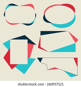 Retro colored objects with place for text. Vector illustration.