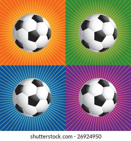 retro colored soccer balls