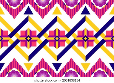 retro colored tribal vector seamless pattern,abstract geometric art print,Tribal seamless colorful geometric pattern,
