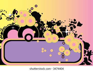 retro colored vector design with lots of copy space