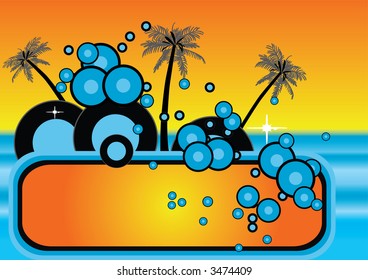 retro colored vector tropical design