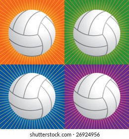 retro colored volleyballs