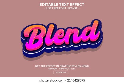 Plantilla de efecto de texto 3D editable de color retro