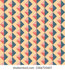 Retro colorful abstract geometric vector seamless pattern. Colorful funky repeating pattern in 60s style. Perfect for wallpapers, backgrounds, textile, fabric.