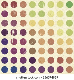 Fondo de círculos retro coloridos, vector