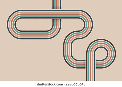 Retro colorful disco lines illustration design for app and landing