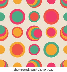 retro colorful dots seamless pattern print