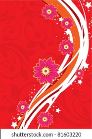 Retro colorful flower pattern