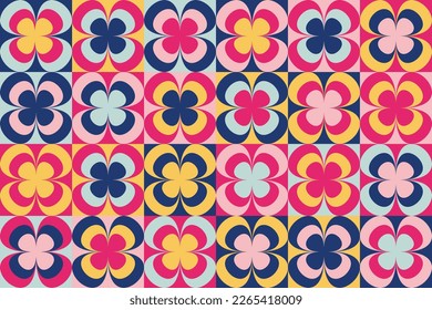 Vector de diseño de patrones retro colorido funky sin costura