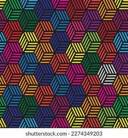 Retro colorful geometric pattern design