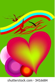 Retro Colorful Heart