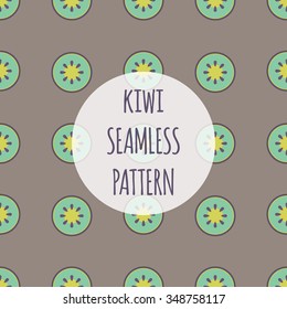 Retro colorful kiwi exotic fruit illustration background pattern in vector
