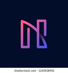 Retro colorful letter N vector
