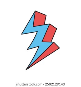 Retro Colorful Lightnings _ Single Vector 4