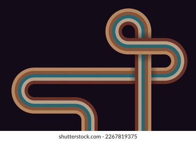 Retro colorful lines backdrop design of bright old-school motives and stylish disco vibes 