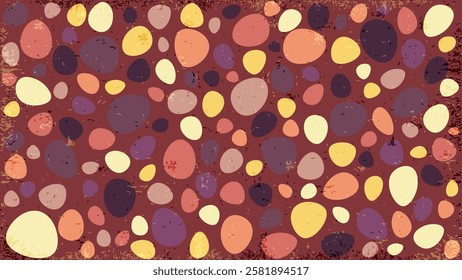 retro colorful polkadot stone wall background with grunge texture. Used for vintage decoration, advertising design, websites or publications, banners, posters and brochures.