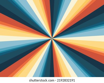 Retro colorful psychedelic starburst spectrum vector background