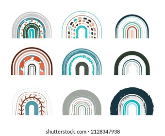conjunto de ilustraciones vectoriales aisladas de arcos de color retro