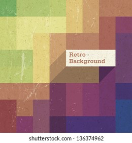 Retro colorful rectangles background, vector