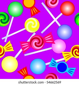 Retro colorful seamless candy background