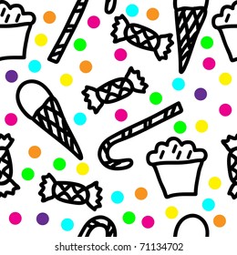 Retro colorful seamless candy background