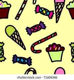 Retro colorful seamless candy background