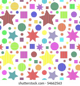 Retro colorful seamless geometric background