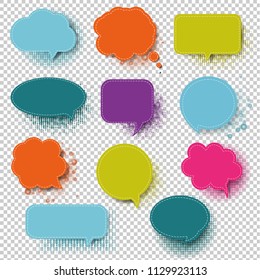 Retro Colorful Speech Bubble With Transparent Background With Gradient Mesh, Vector Illustration
