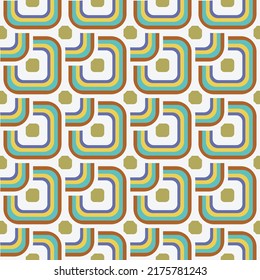 Retro Colorful Squares Abstract Seamless Pattern Trendy Fashion Colors Perfect for Allover Fabric Print or Wrapping Paper Minimalist Chic Concept Pastel Green Tones