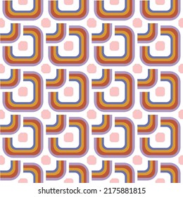 Retro Colorful Squares Abstract Seamless Pattern Trendy Fashion Colors Perfect for Allover Fabric Print or Wrapping Paper Minimalist Chic Concept Mustard Yellow Amber Brown Tones