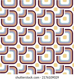 Retro Colorful Squares Abstract Seamless Pattern Trendy Fashion Colors Perfect for Allover Fabric Print or Wrapping Paper Minimalist Chic Concept Purple Pastel Blue Tones