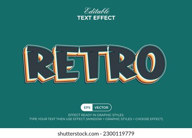 Retro Colorful Text Effect Layered Style. Editable Text Effect Style.