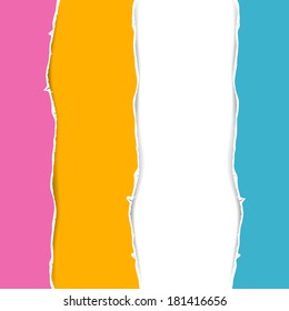 Retro Colorful Torn Paper Background