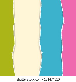 Retro Colorful Torn Paper Background