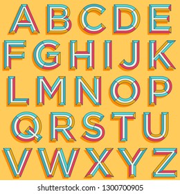 Retro Colorful Typography Font Design