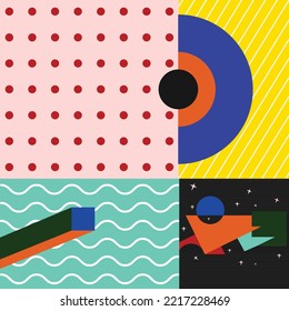 Retro-farbiges Vektorgrafik-Design