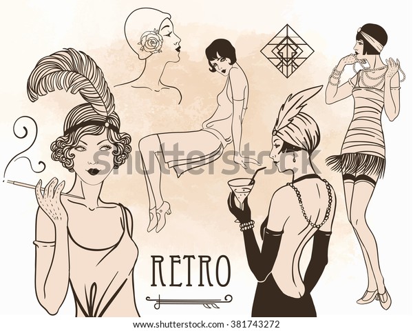 Retro Coloring Book Kids Adults Retro Stock Vector (Royalty Free) 381743272