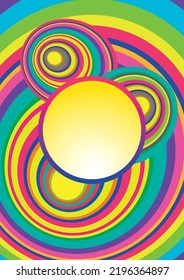 Retro Colors 1960s Psychedelic Style Abstract Background