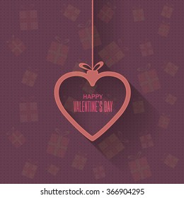 Retro Colors Abstract Hanging Heart Symbol Valentine's Day Vector Design