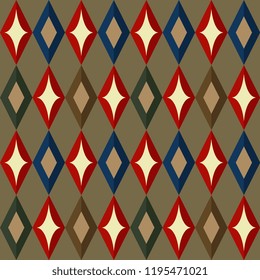 Motif de Noël aux couleurs rétro. Motif géométrique simple d'alloween. Décoration vintage maison de vacances, intérieur textile, tissu, fond d'écran, cartes postales, arrière-plan flyers, drapeaux et étiquettes.