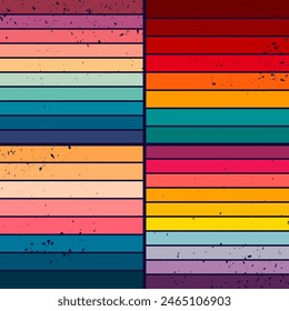 Retro colors decorative old style palettes 80s