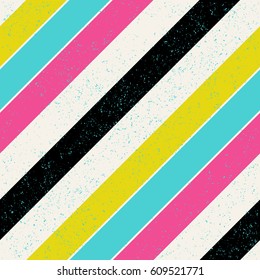 Retro colors diagonal lines background. Pop-art style bright colors.